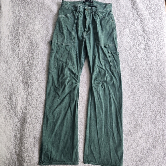 Lioness Princess Poly Miami Vice Wide Leg Cargo Style Pants Green - Picture 5 of 16